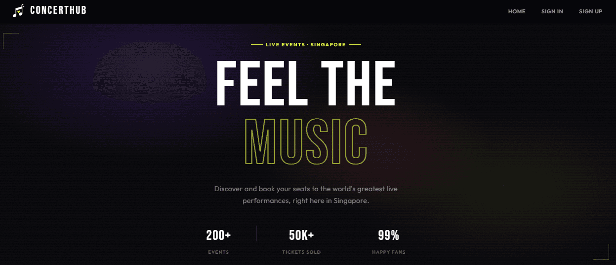 ConcertHub project screenshot